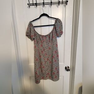 Floral Gray Dress